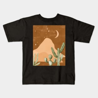 Watercolor Desert Landscape Night Kids T-Shirt